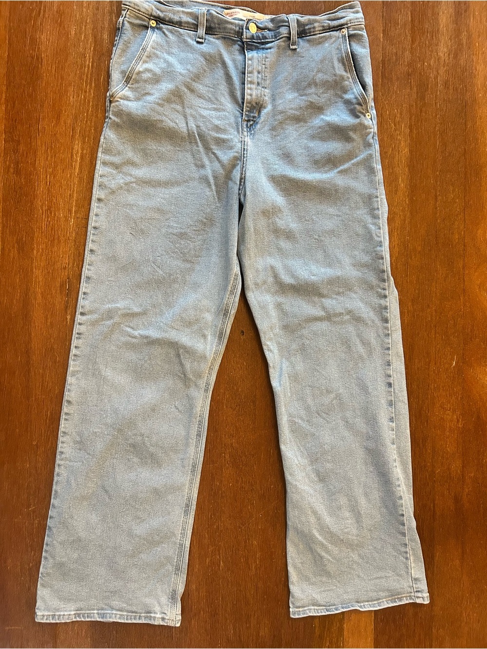 Levi Strauss Signature Women’s Jeans Size 14 W32 Light Wash Straight Leg Stretch